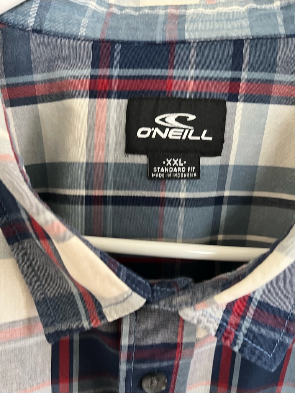 O’Neill Kensington Dust Blue Plaid Short Sleeve Button Up Shirt Size XXL - Picture 3 of 9